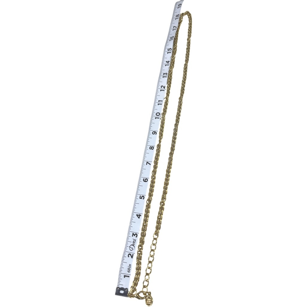 Givenchy Vintage Jewelry Gold Tone Curb Link Necklace with Logo Charm Pendant - Picture 3 of 6